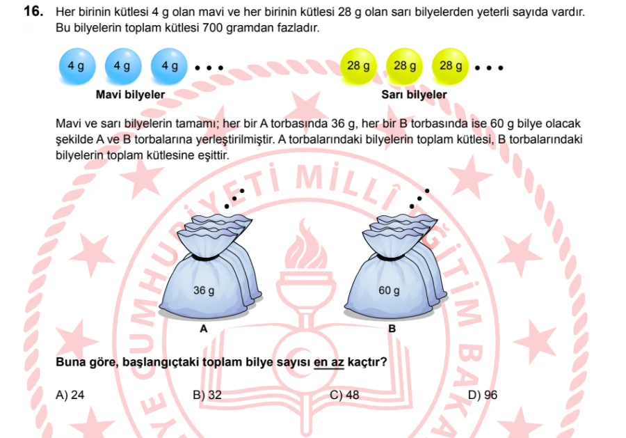 2024 LGS Matematik Soru 16 – Denklem Kurma ve Sayı Problemleri Analizi
