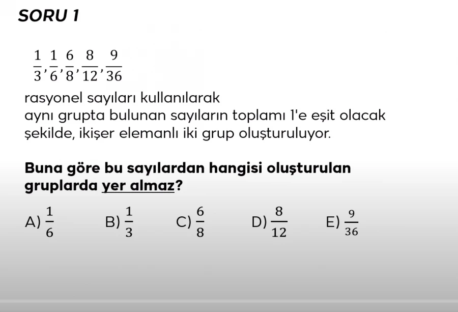 2024 TYT Matematik – Rasyonel Sayılarla Grup Oluşturma Sorusu | Bakırköy Eğitim Koçluğu Yorumlu Analiz
