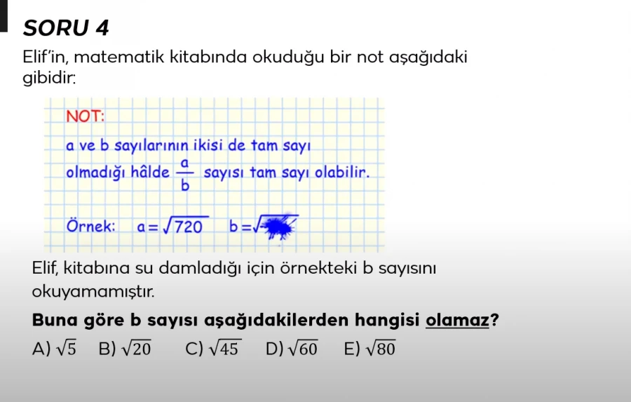 2024 TYT Matematik Soru 4 – Karekök ve Tam Sayı Analizi | Bakırköy Matematik Öğretmeni ile Problem Çözme Becerisi